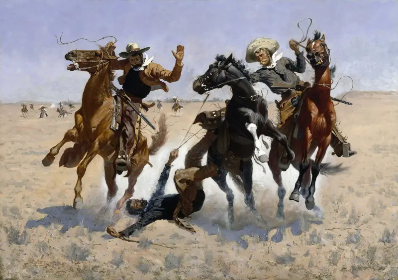 Einem Kameraden zu Hilfe von Frederic Remington