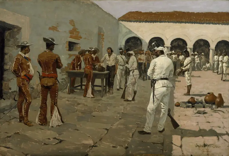 Mier-expeditionen – dragningen av den svarta bönan av Frederic Remington