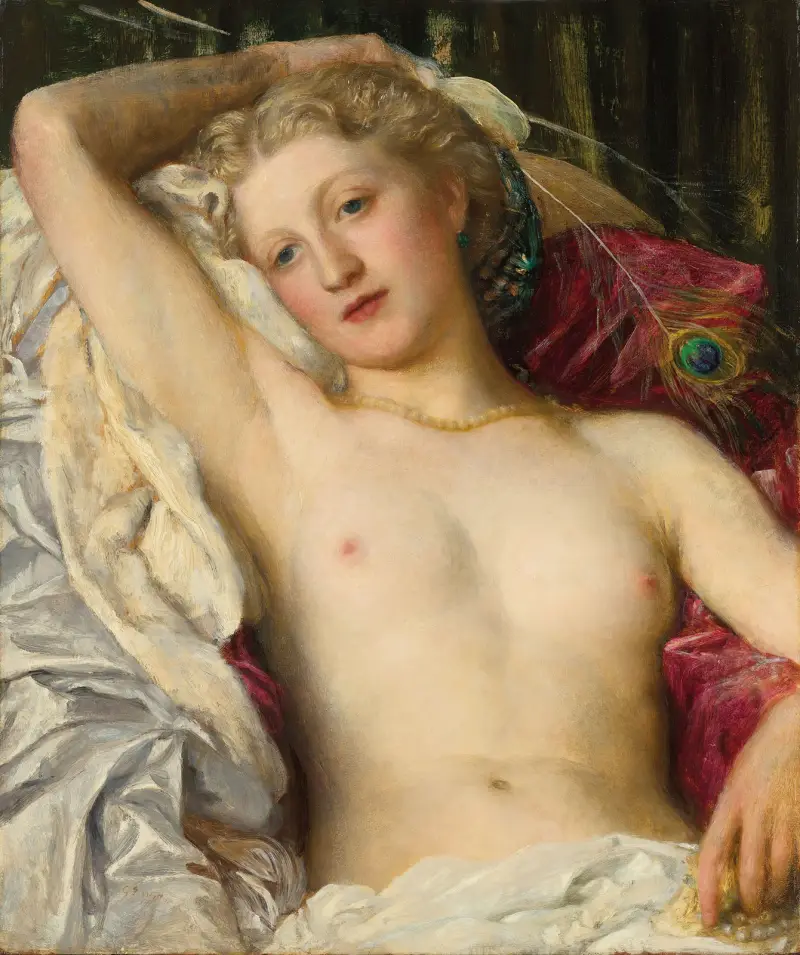 Studie mit Pfauenfedern von George Frederic Watts