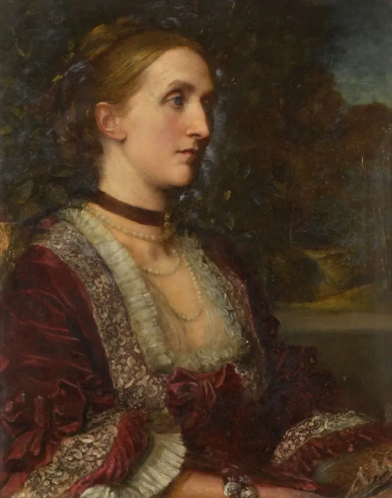 Porträtt av Mrs Agnes Jane Moore av George Frederic Watts