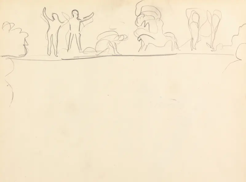 Den gyllene kalvens grotta; figurstudier av Spencer Frederick Gore