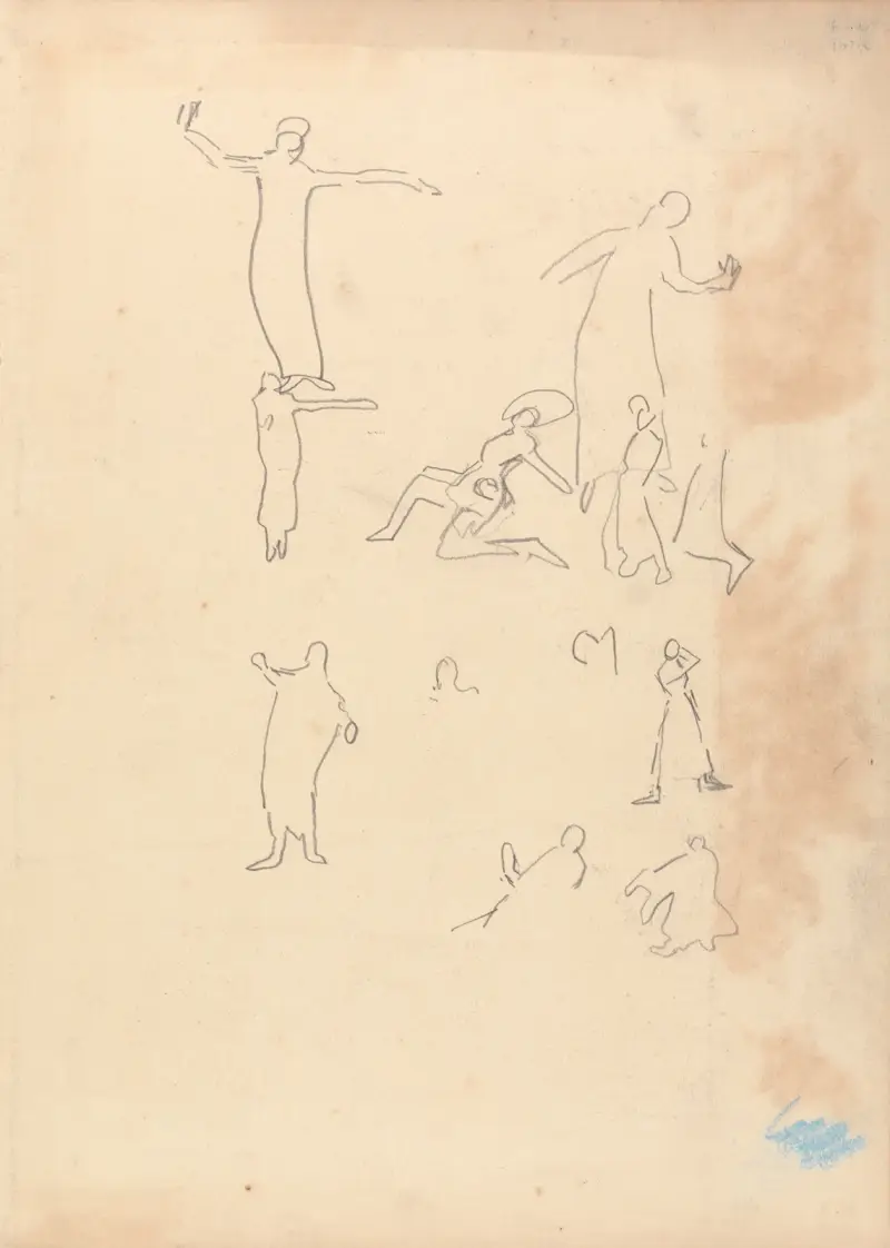 Höhle des Goldenen Kalbes; Studium von Tänzern von Spencer Frederick Gore