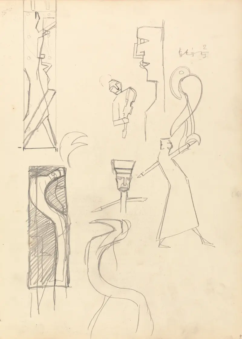 Gyllene kalvens grotta; studie av geometriska figurer av Spencer Frederick Gore