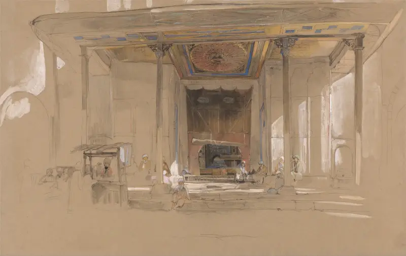 Huvudentrén till Stora moskén (Ulu Cami) i Bursa, Turkiet av John Frederick Lewis