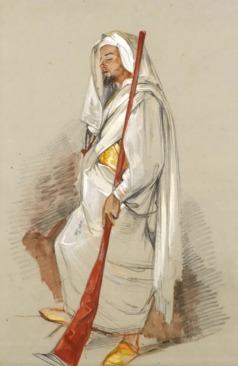 Studie av en man i nordafrikansk dräkt av John Frederick Lewis