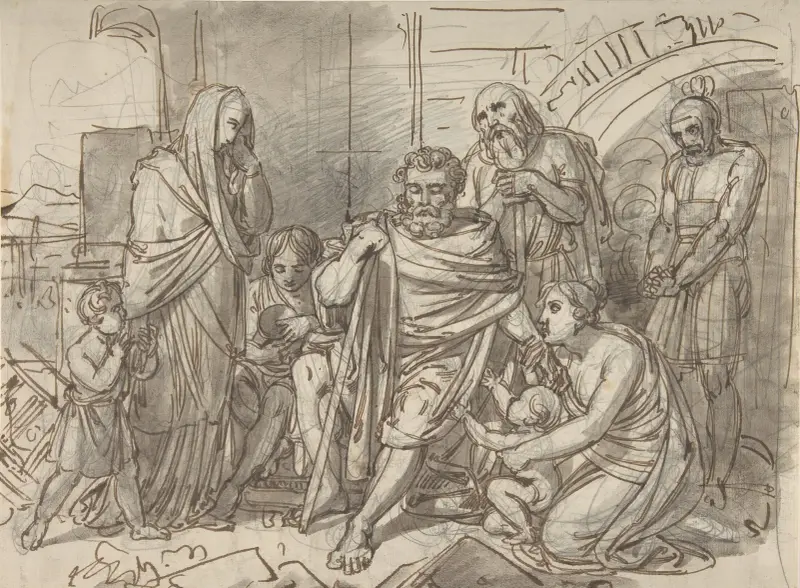 Belisarius tigger om allmosor – nr 1 av Heinrich Friedrich Füger