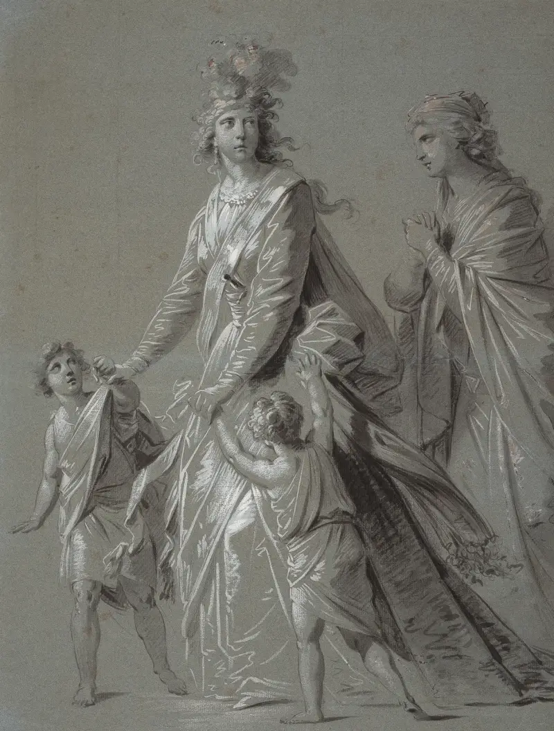 Josepha Hortensia Füger med sina barn som Medea av Heinrich Friedrich Füger