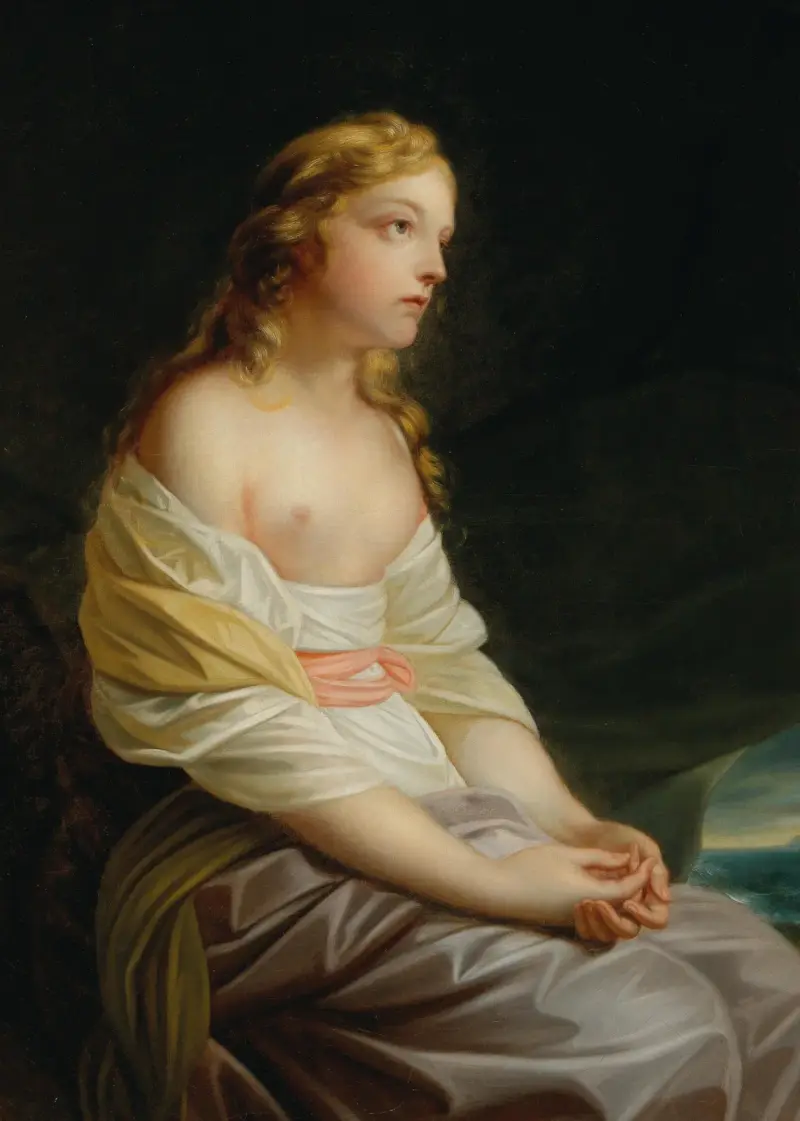Melida, eine Szene aus Salomon Gessners Idylle 'Der erste Seefahrer' von Heinrich Friedrich Füger
