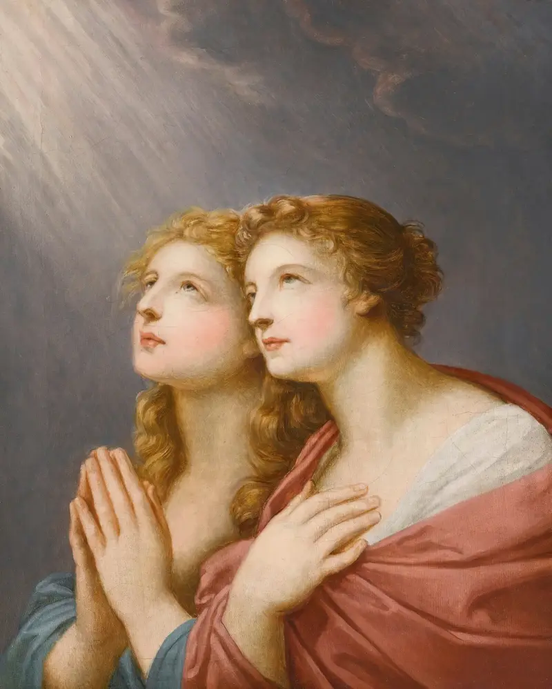 Studie für zwei betende weibliche Figuren von Heinrich Friedrich Füger