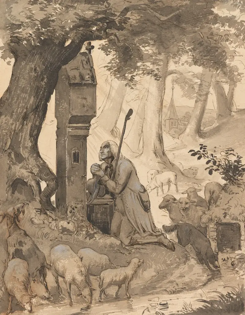 Betender Hirte av Karl Friedrich Lessing