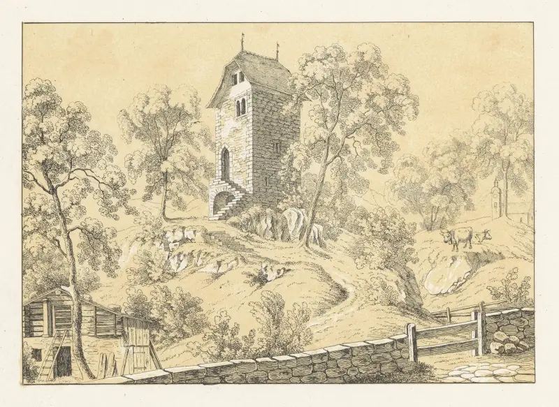 Aha. Od. Nedre borgen i Sarnen av Johann Friedrich Wagner