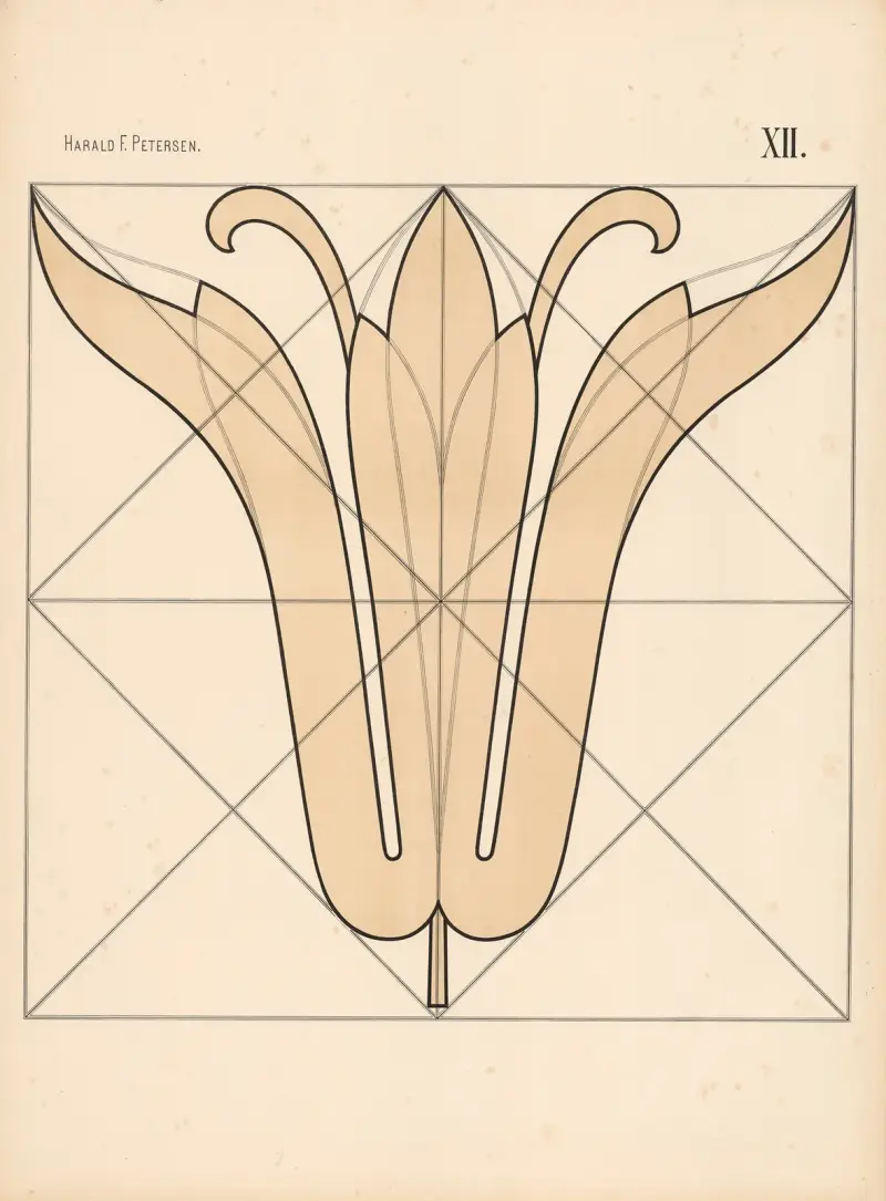 Grundläggande frihandsteckning, vol. 2, plansch 12 av Harald Frithjof Petersen