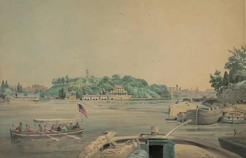 Fairmount [Waterworks am Schuylkill River, Philadelphia, Pa.] von James Fuller Queen