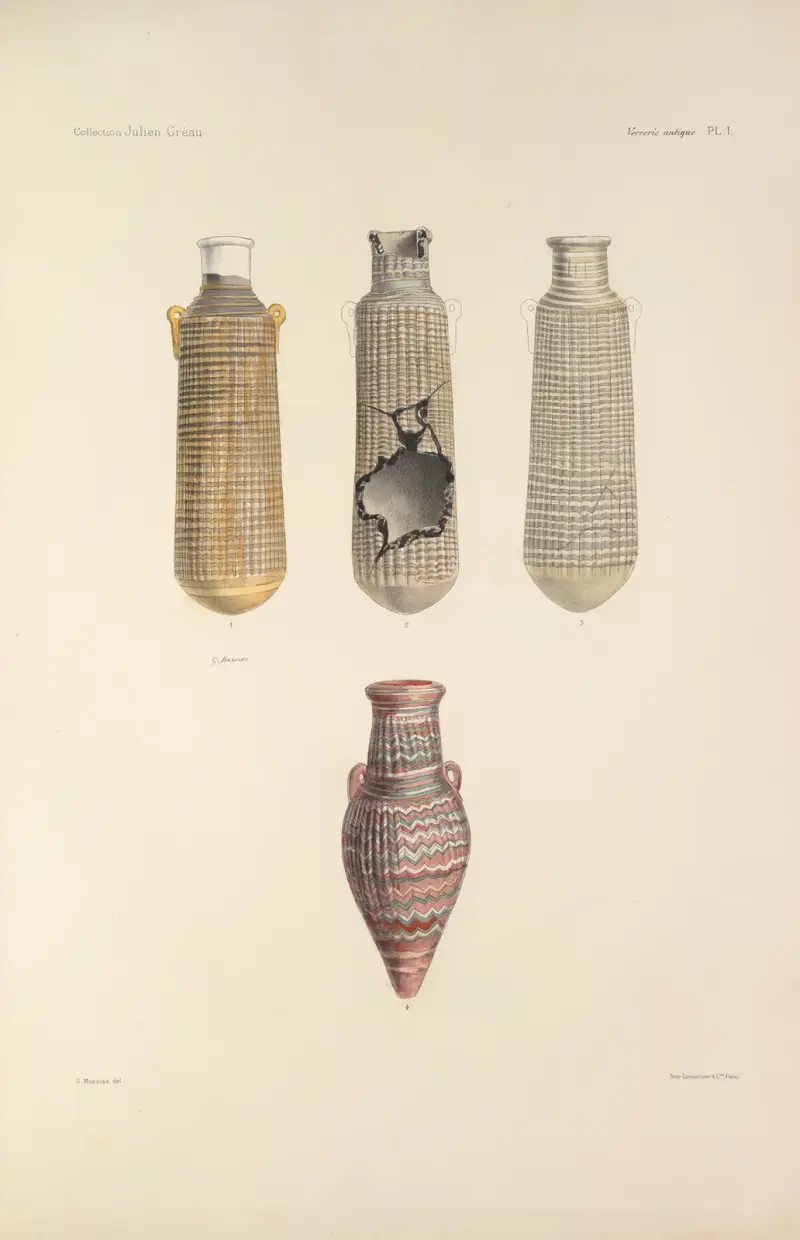 Samlingen Julien Gréau. Antik glaskonst, emalj och keramik tillhörande M. John Pierpont Morgan, plansch 1 av G. Massias