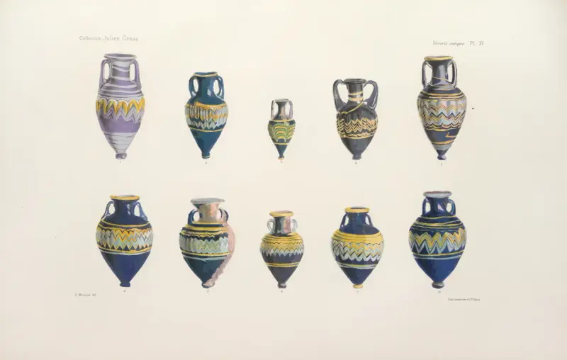 Julien Gréaus samling. Antik glaskonst, emalj och keramik tillhörande M. John Pierpont Morgan, plansch 15 av G. Massias