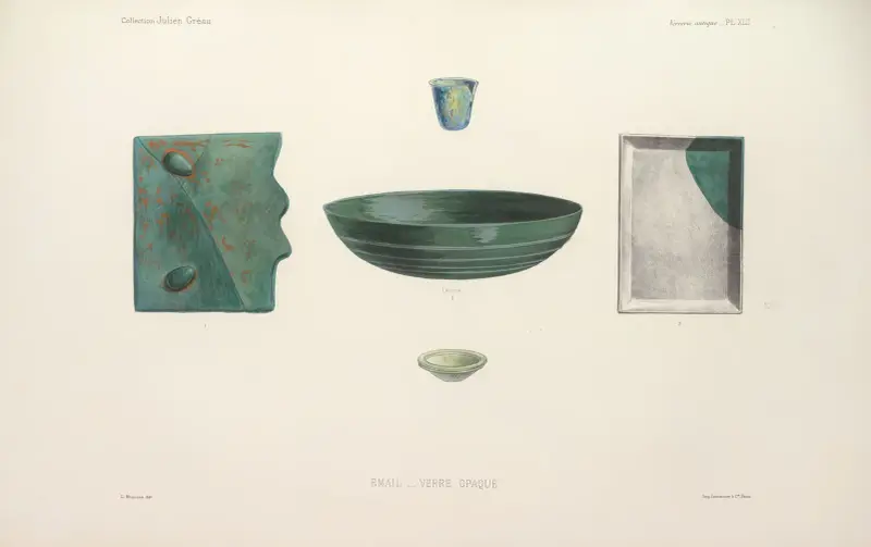 Katalog över Julien Gréaus samling. Antik glaskonst, emalj och keramik tillhörande Mr. John Pierpont Morgan, plansch 43 av G. Massias