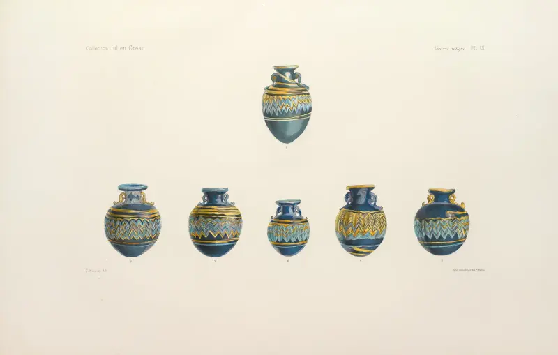 Julien Gréaus samling. Antik glaskonst, emalj och keramik tillhörande M. John Pierpont Morgan, plansch 13 av G. Massias