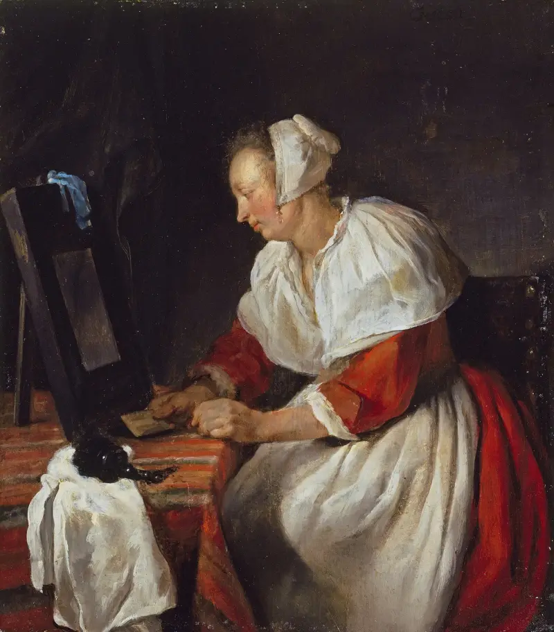 Kvinna vid sin spegel av Gabriel Metsu