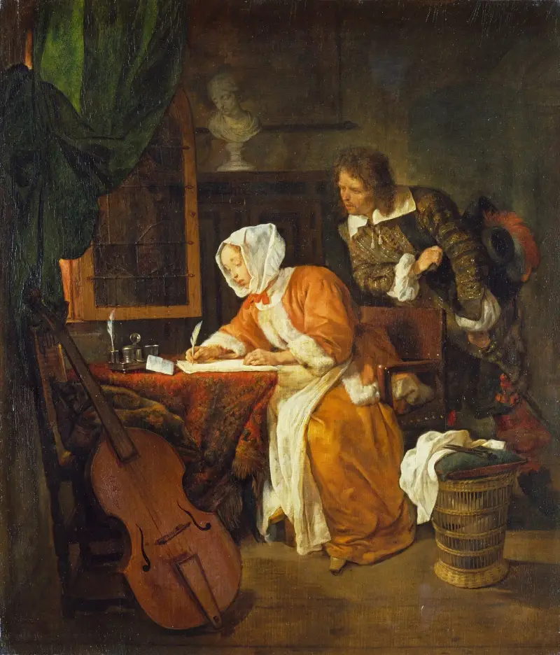 The Letter Writer Surprised av Gabriel Metsu