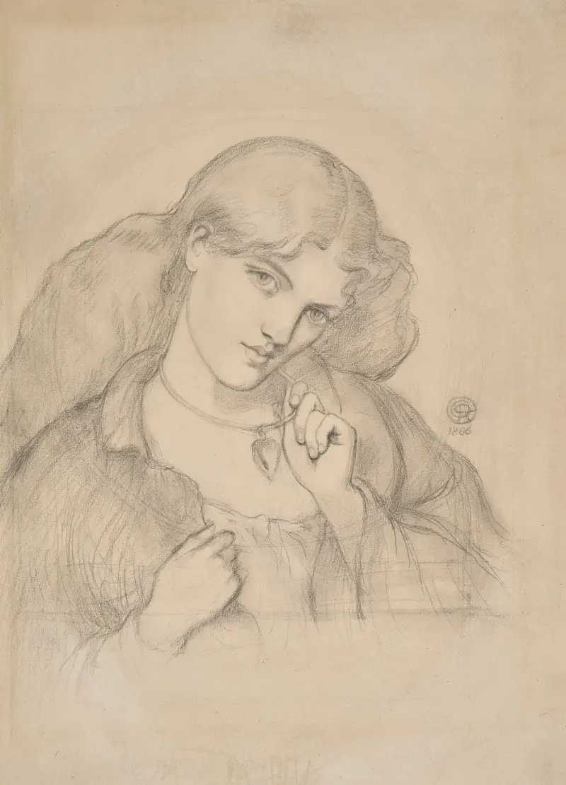 Study for ‘Joli Coeur’ av Dante Gabriel Rossetti