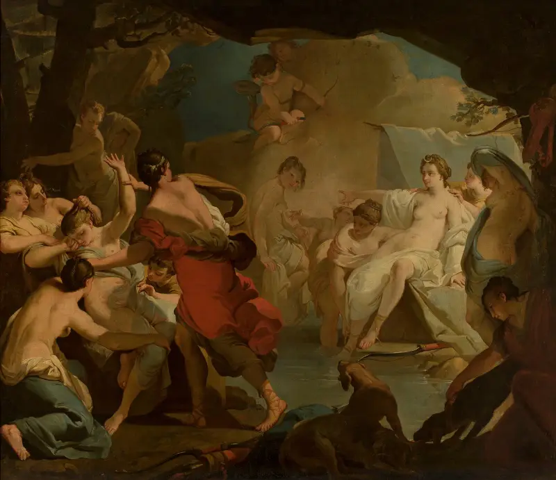 Dianas dom över nymfen Callisto av Gaetano Gandolfi