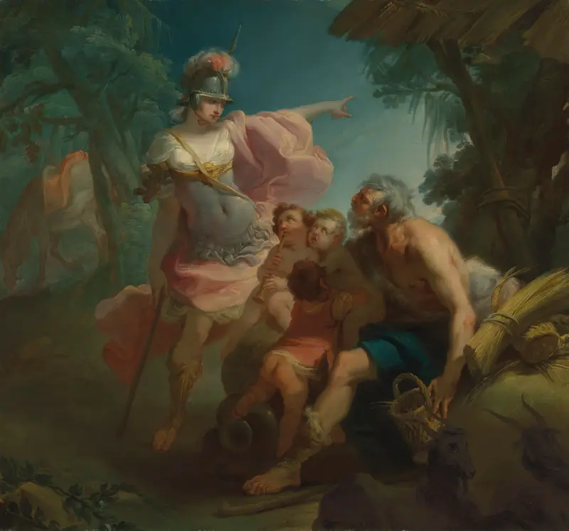 Erminia bland herdarna av Gaetano Gandolfi