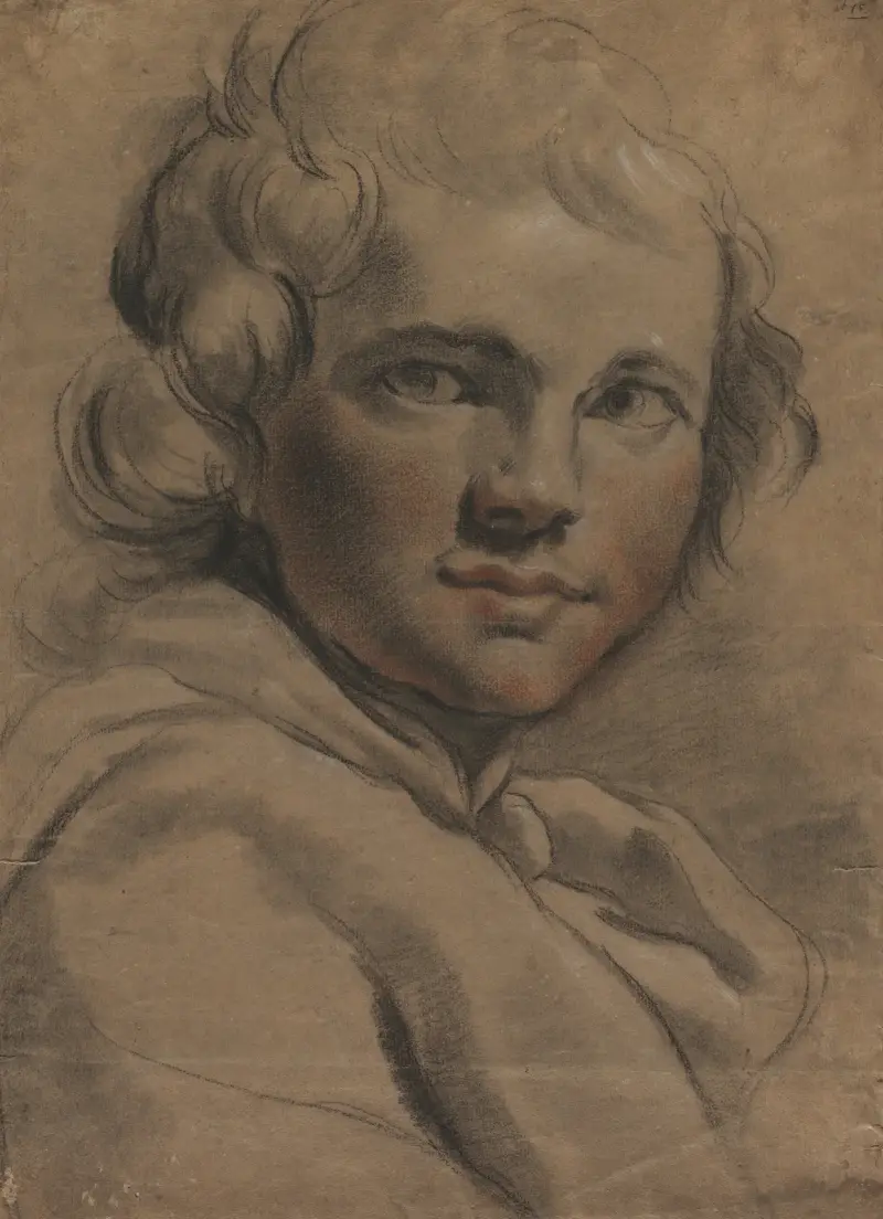 Huvud av en ung man (recto) av Gaetano Gandolfi