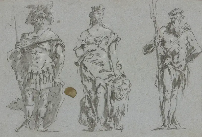 Mars, Venedig och Neptunus (skeendekuliss) av Gaspare Diziani