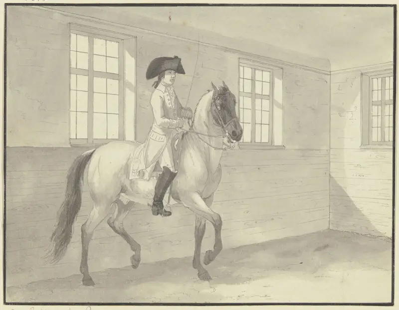 Jeźdźcy w szkole jazdy konnej, Johann Georg Pforr