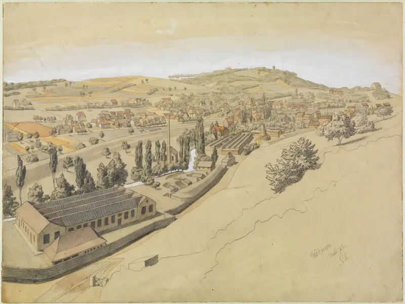 Grötzingen mit dem Turmberg av Georg Scholz