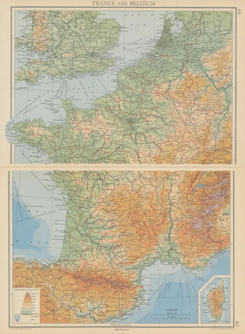 Frankrike och Belgien av John George Bartholomew
