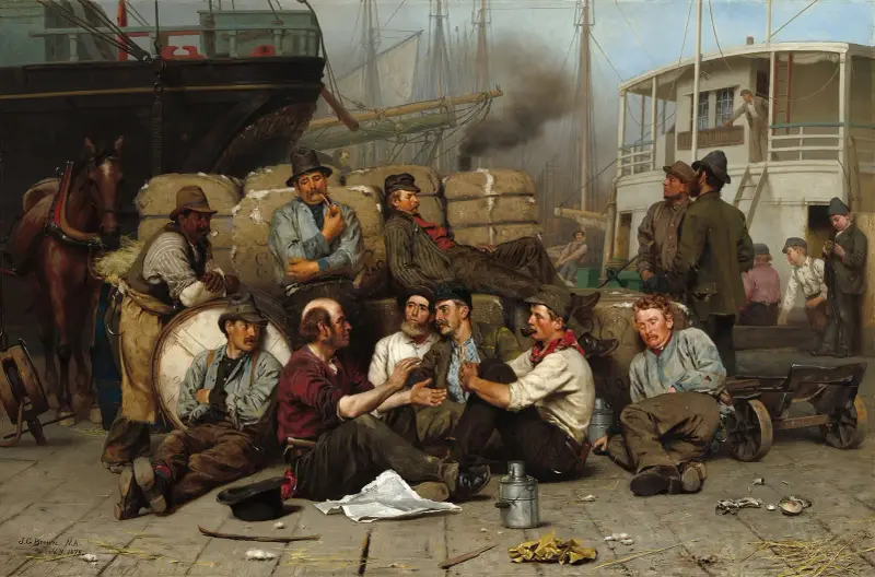 Hamnarbetarnas lunchrast av John George Brown