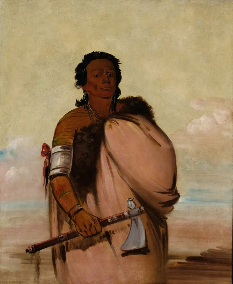 Ah’-Sho-Cole, ruttna foten, en framstående krigare av George Catlin