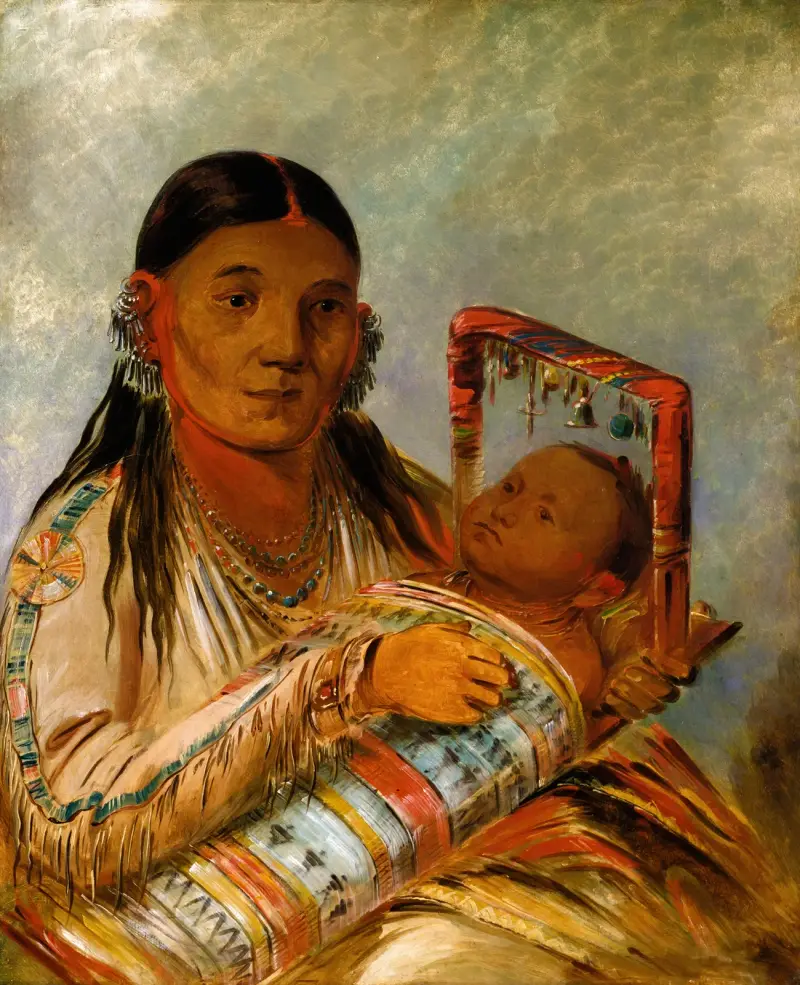Chée-Ah-Ká-Tchée, Ehefrau von Nót-To-Way von George Catlin