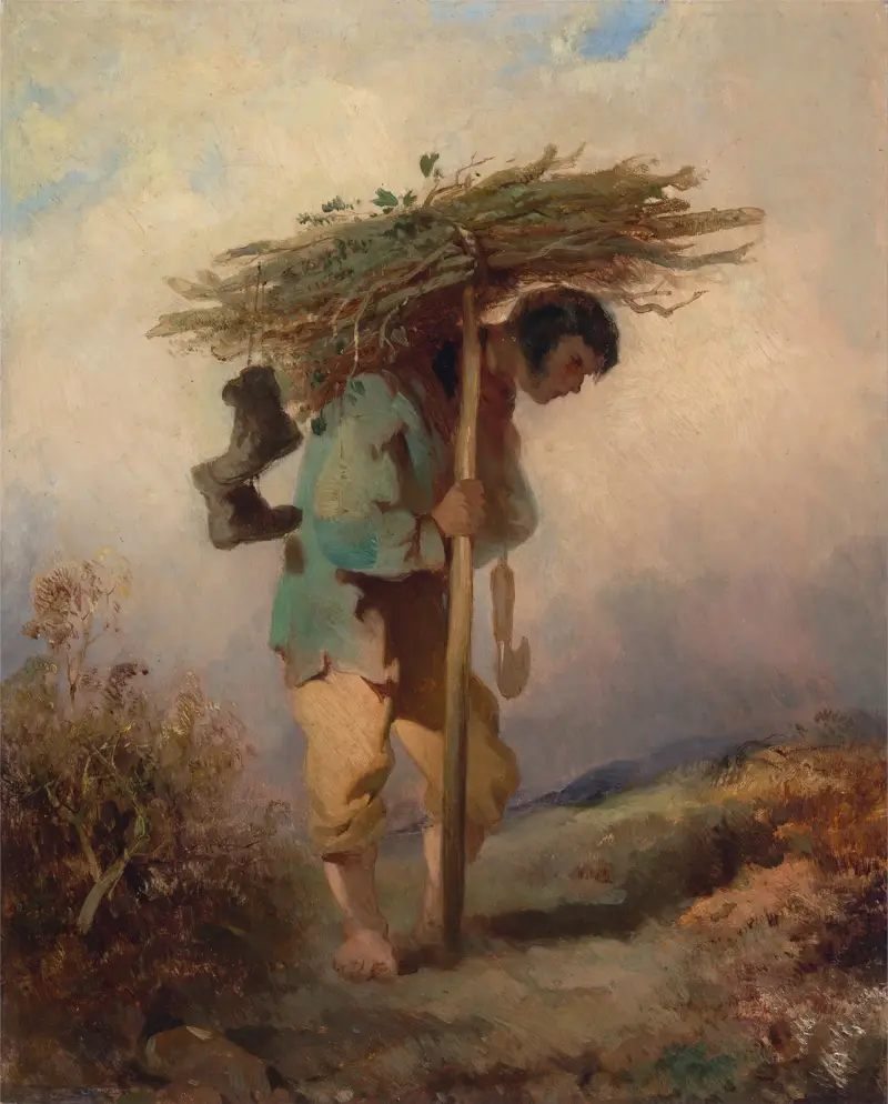 Muž nesoucí otep klestí, George Chinnery