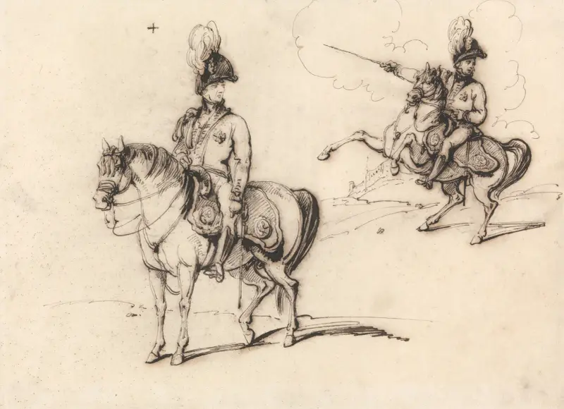 Ryttarstudier av en engelsk officer av George Chinnery