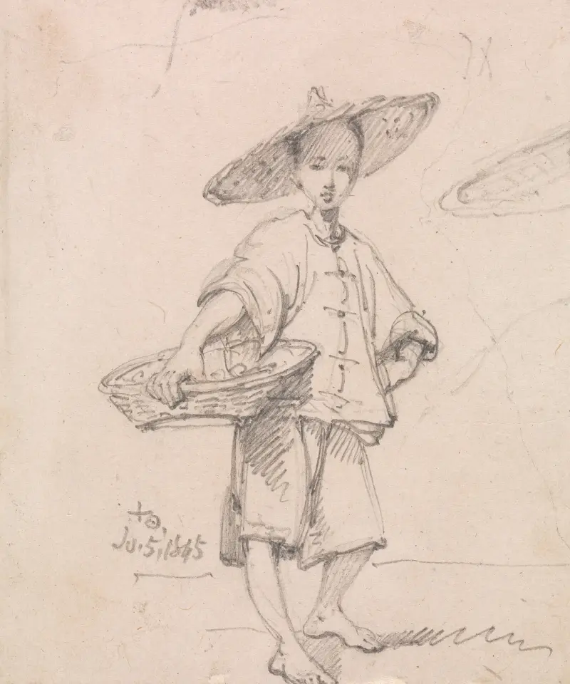 Mladý kuli s košem, George Chinnery