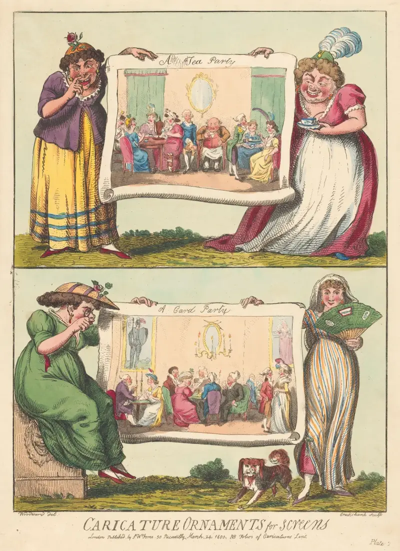 En tebjudning, ett kortparti av George Cruikshank