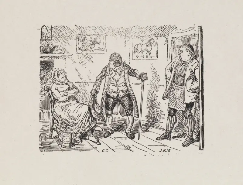 Illustrationer till The Universal Songster, plansch 1 av George Cruikshank