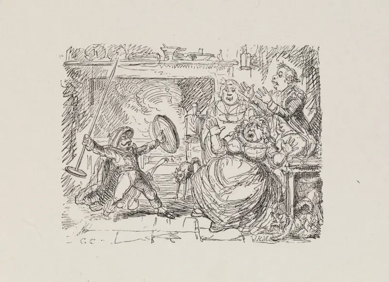 Illustrationer till The Universal Songster, plansch 2 av George Cruikshank