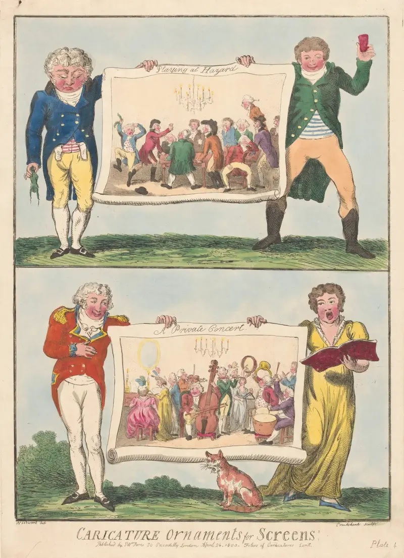 Hazardspel, en privat konsert av George Cruikshank