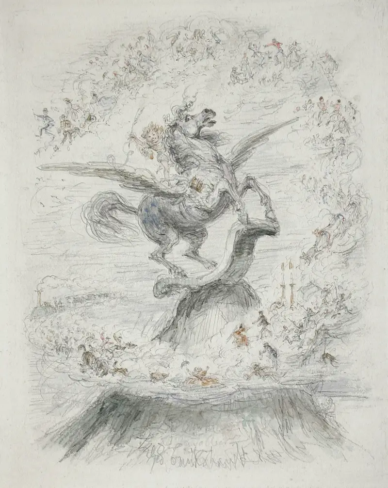 Puck auf Pegasus, 1861 – Nr. 2 von George Cruikshank