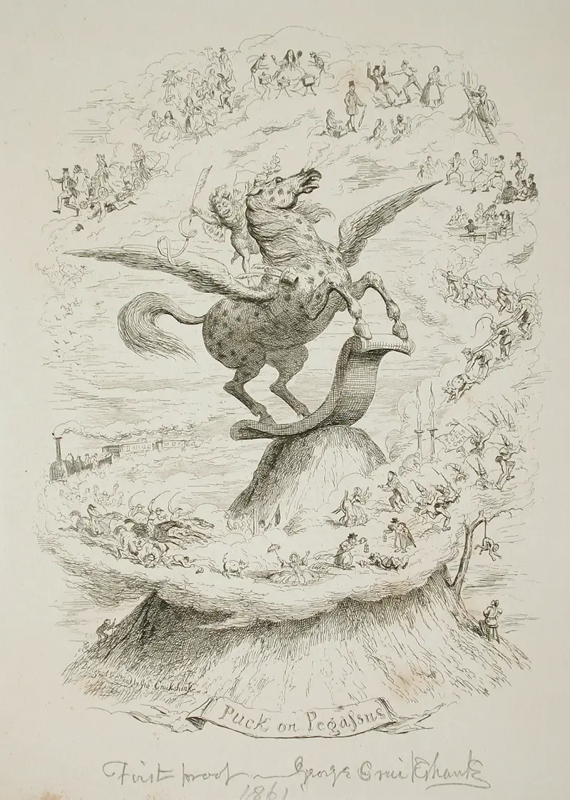 Puck on Pegasus, 1861 – nr 1 av George Cruikshank