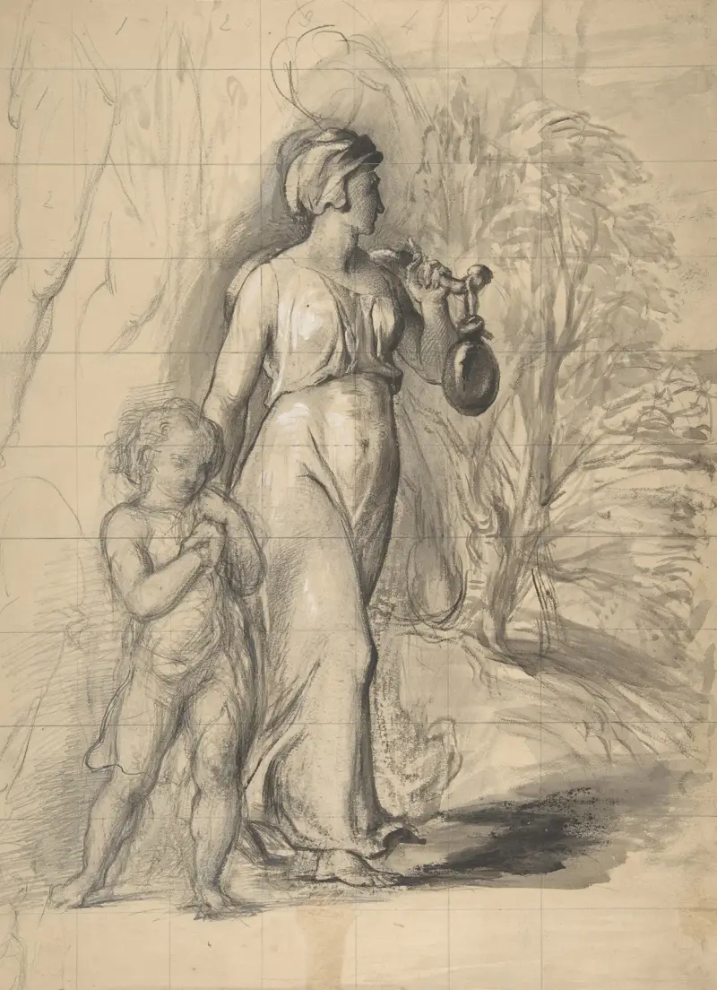 Hagar och Ismael i öknen av George Richmond