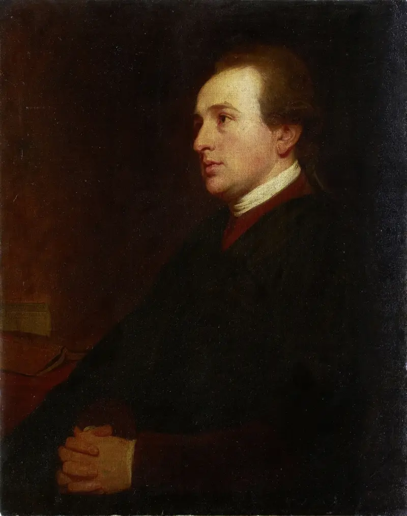 Porträtt av en ung man vid sitt skrivbord av George Romney