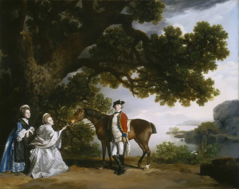 Kapten Samuel Sharpe Pocklington med sin hustru Pleasance och möjligen sin syster Frances av George Stubbs