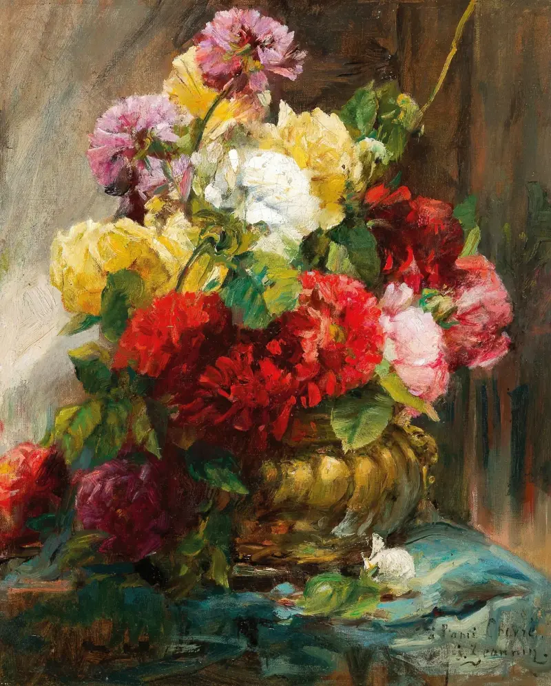 Blomsterstycke i vas av Georges Jeannin