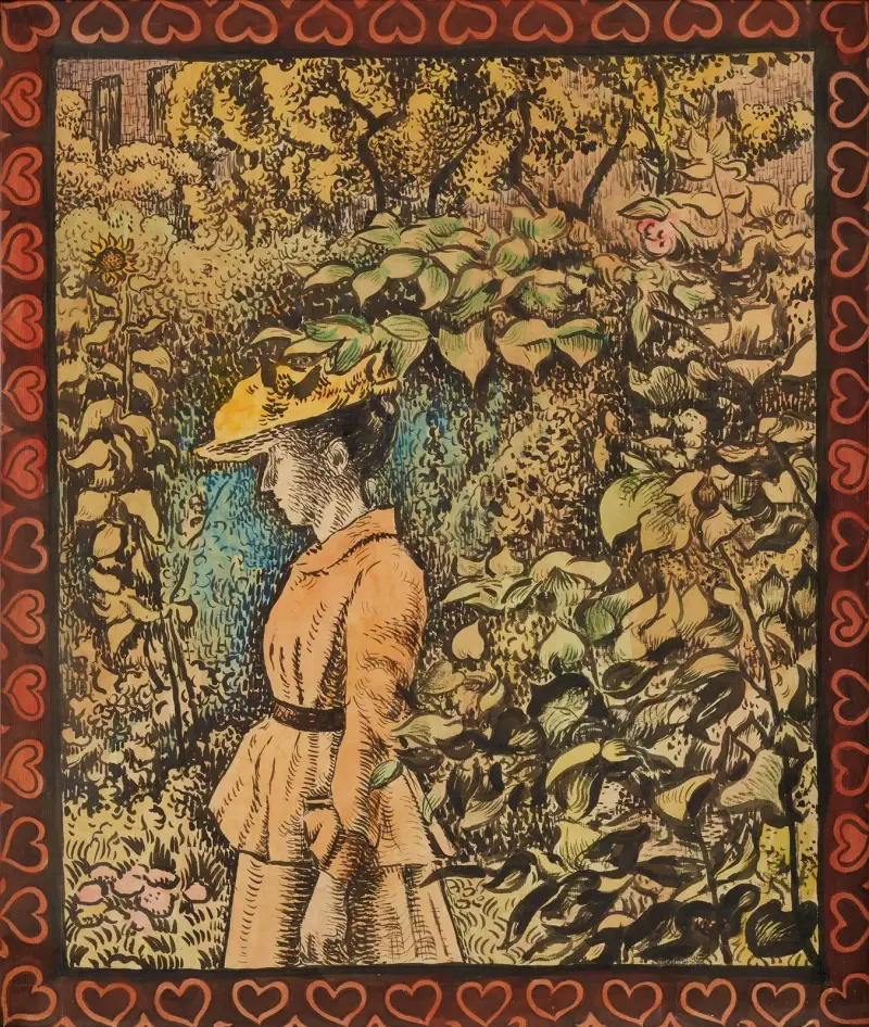 Au jardin (Aline Maréchal) av Georges Lemmen