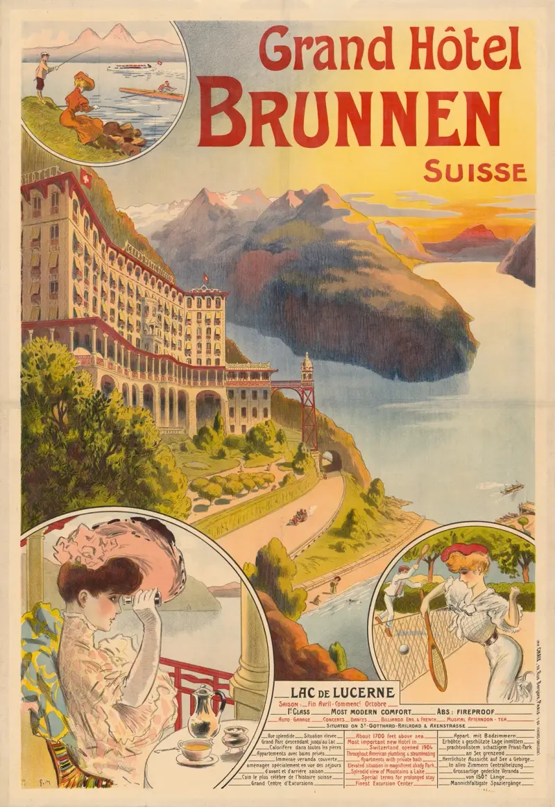 Grand Hotel Brunnen Schweiz av Georges Meunier