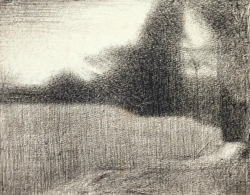Blé et arbres (Le Champ de blé) av Georges Seurat